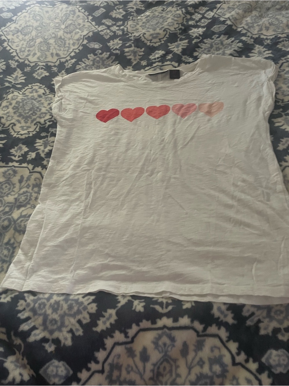 Christian Siriano White Tee with Gradient Pink Hearts